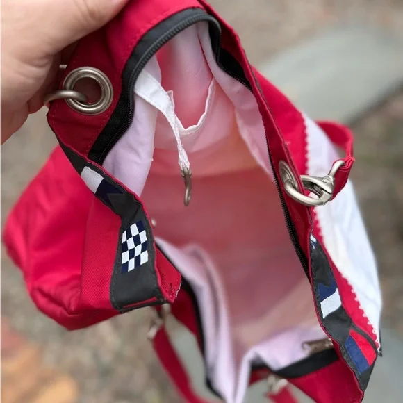 90s LL Bean Tote Bag Outdoor Sailing maritime Flag Boat bag - Picture 9 of 11